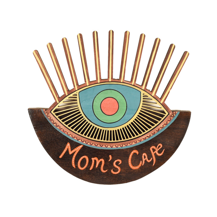 Handcrafted Mom's Cafe Totem for Kitchen (9.5x1x9)