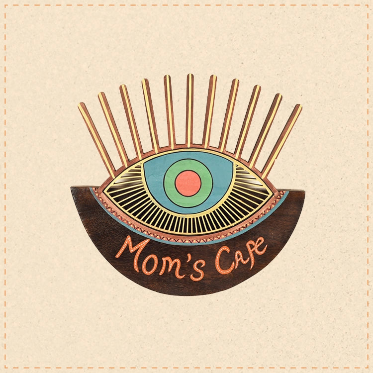 Handcrafted Mom's Cafe Totem for Kitchen (9.5x1x9)