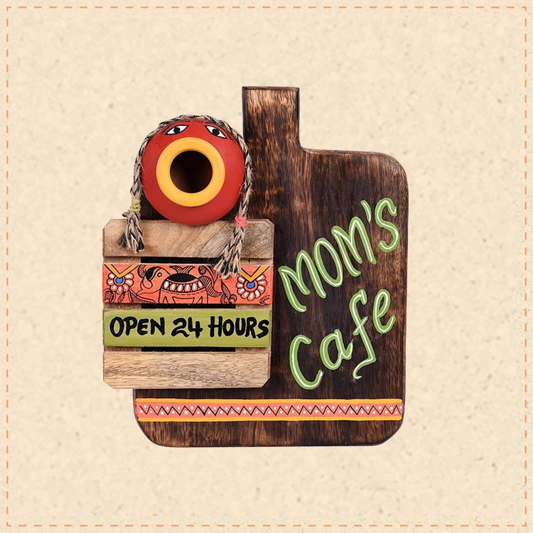 Mom's Cafe Wall Accent Handcrafted (7.5x2.5x9)