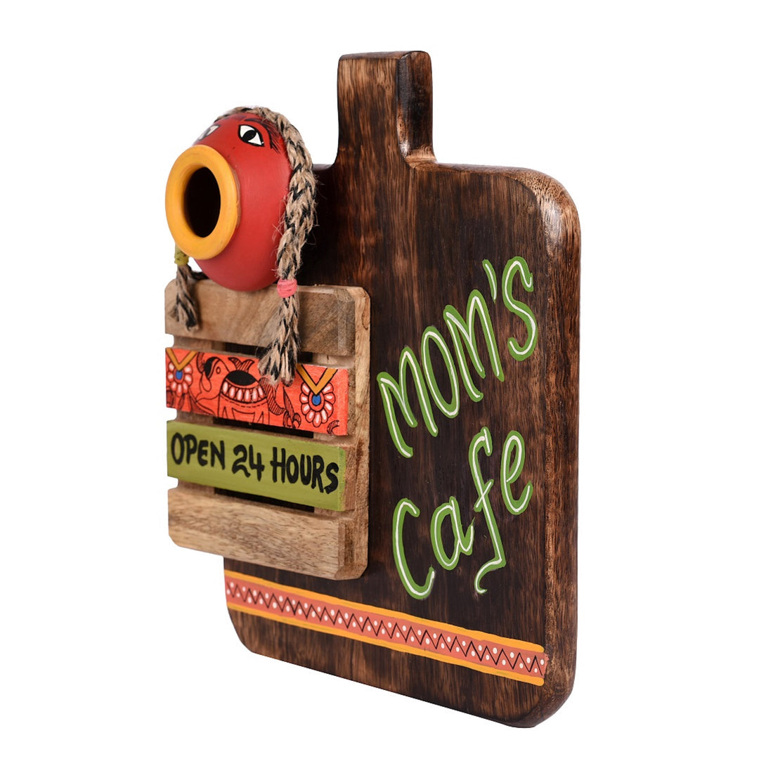 Kitchen Decor "Mom's Cafe" Handcrafted (7.5x2.5x9)