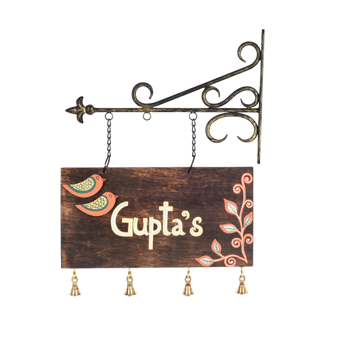 Customizable Handcrafted Name Board with Metal Stand