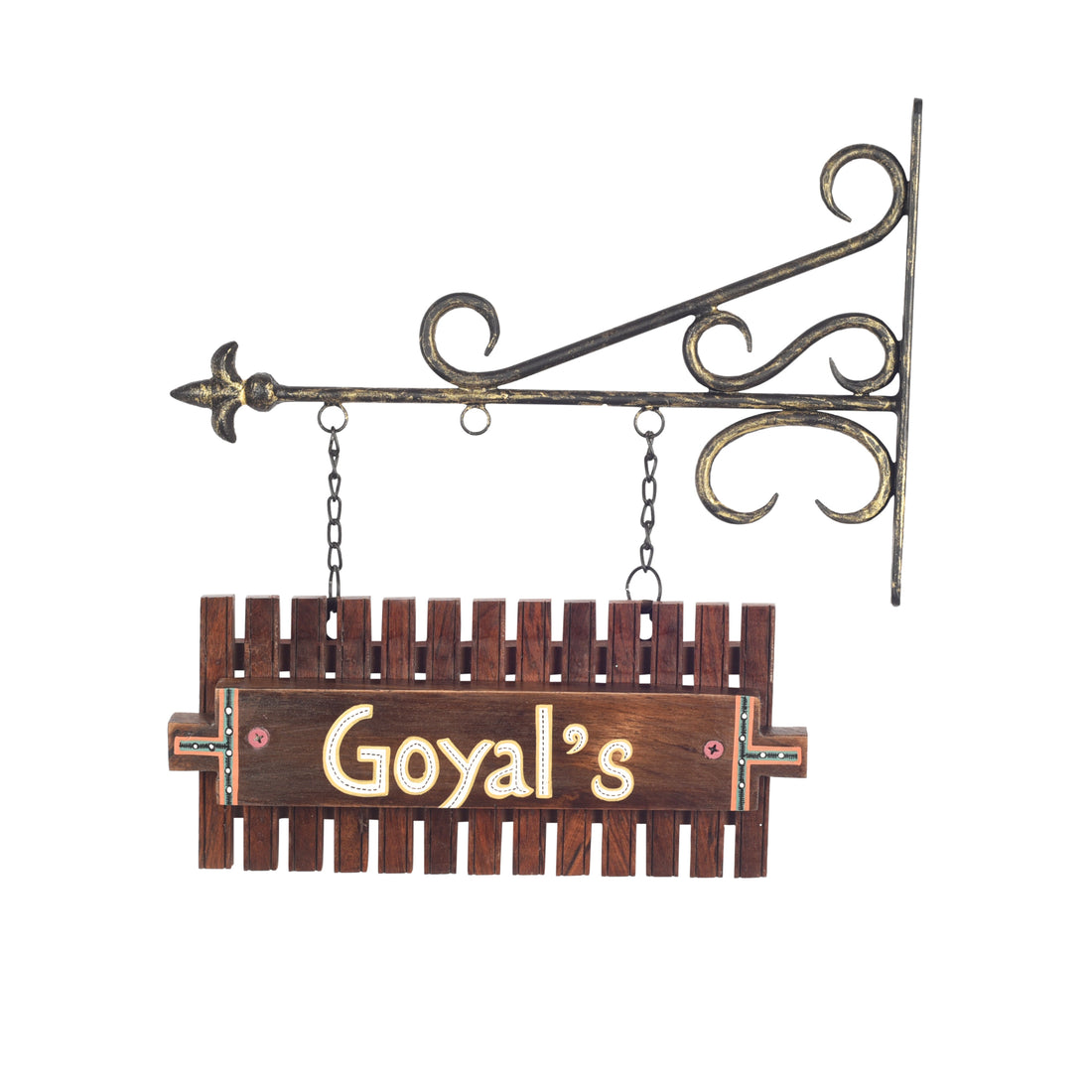 Customizable Handcrafted Name Board with Metal Stand