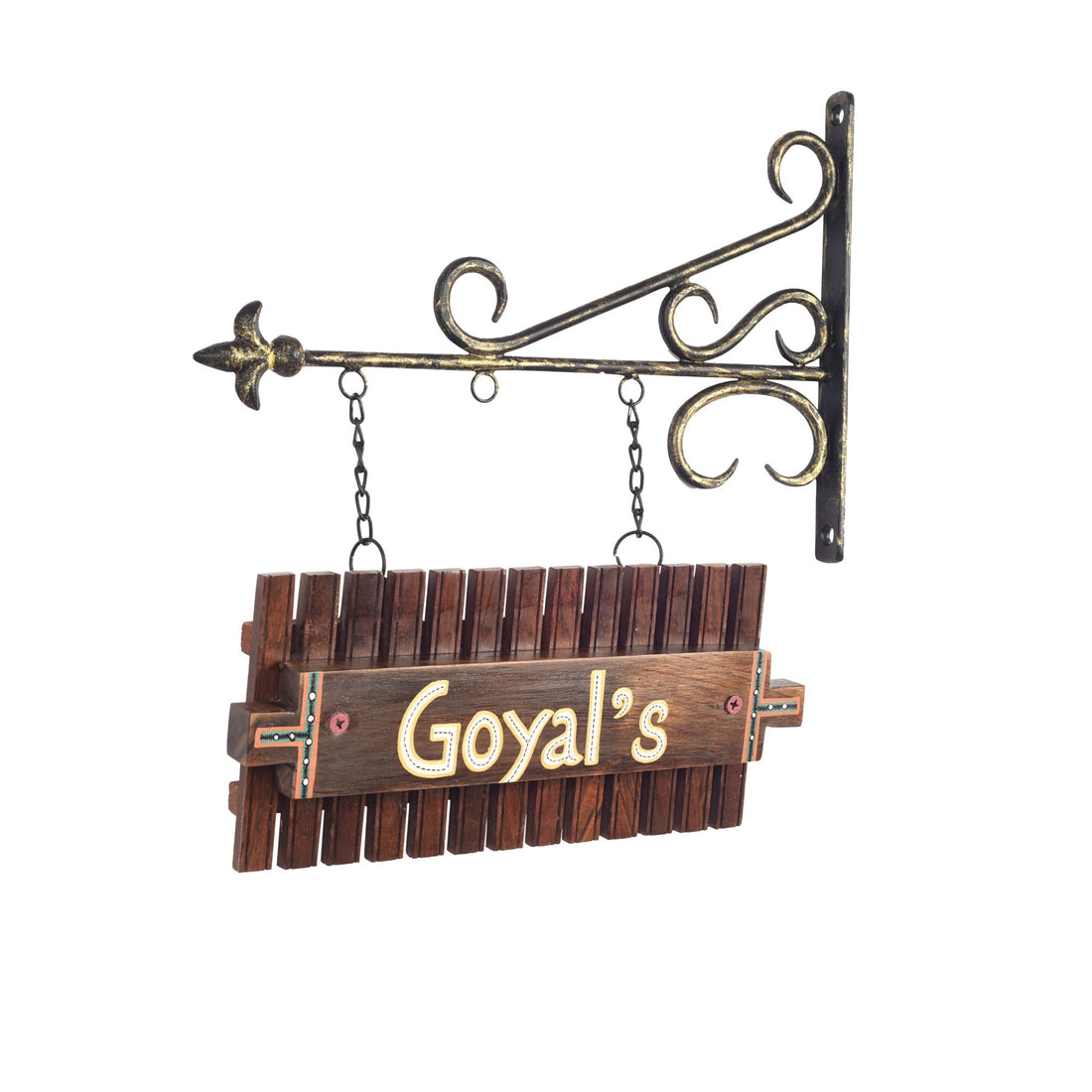 Customizable Handcrafted Name Board with Metal Stand