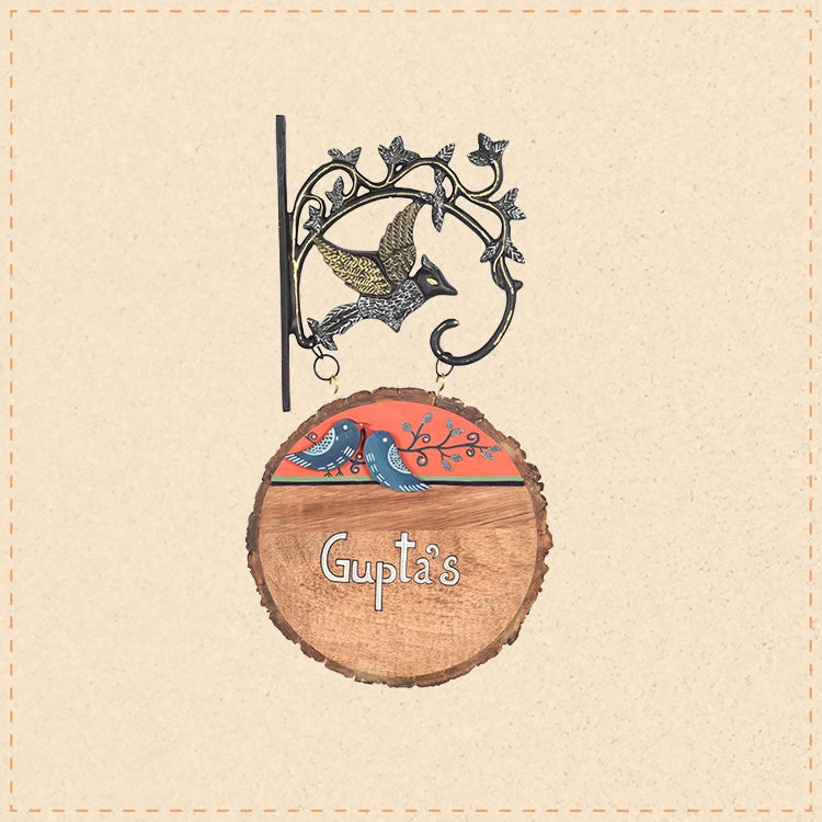 Customizable Handcrafted Name Board with Metal Stand