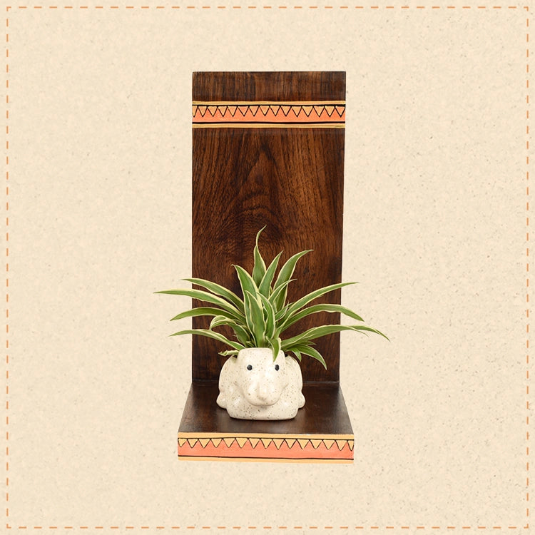 Puppy Wall Decor Shelf with Ceramic Pot (5x7x11)