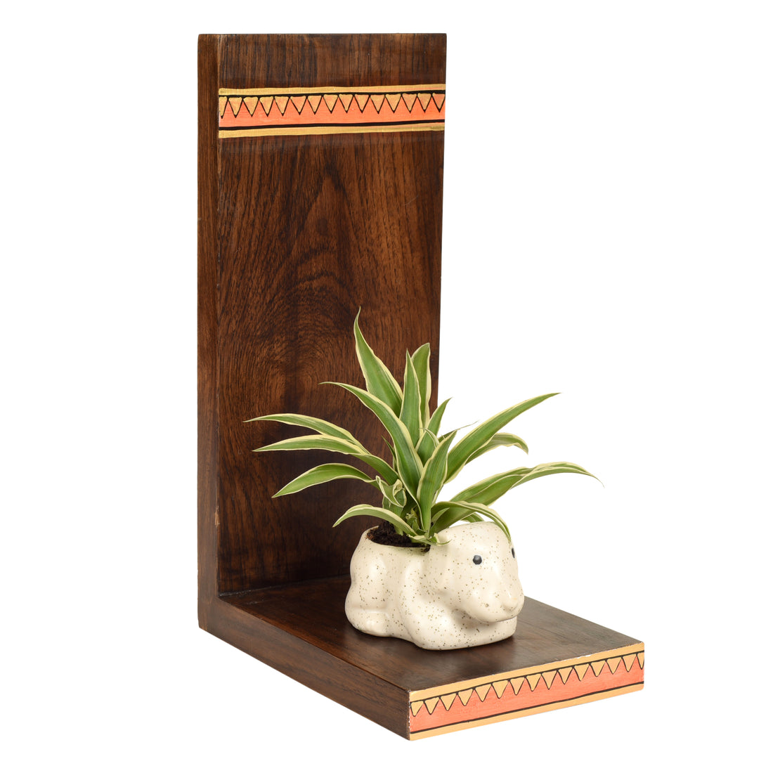 Puppy Wall Decor Shelf with Ceramic Pot (5x7x11)