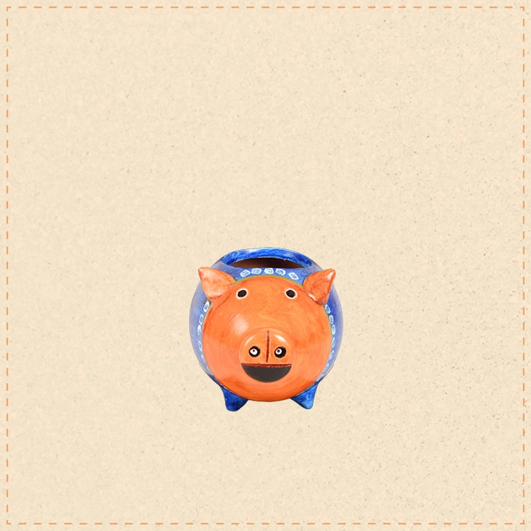 Piggy Wall Decor Shelf with Earthen Planter (5x7x11)