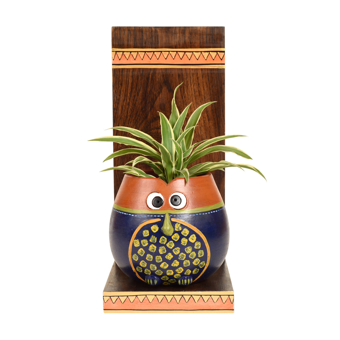 Hooting Owl Wall Decor Shelf with Earthen Planter