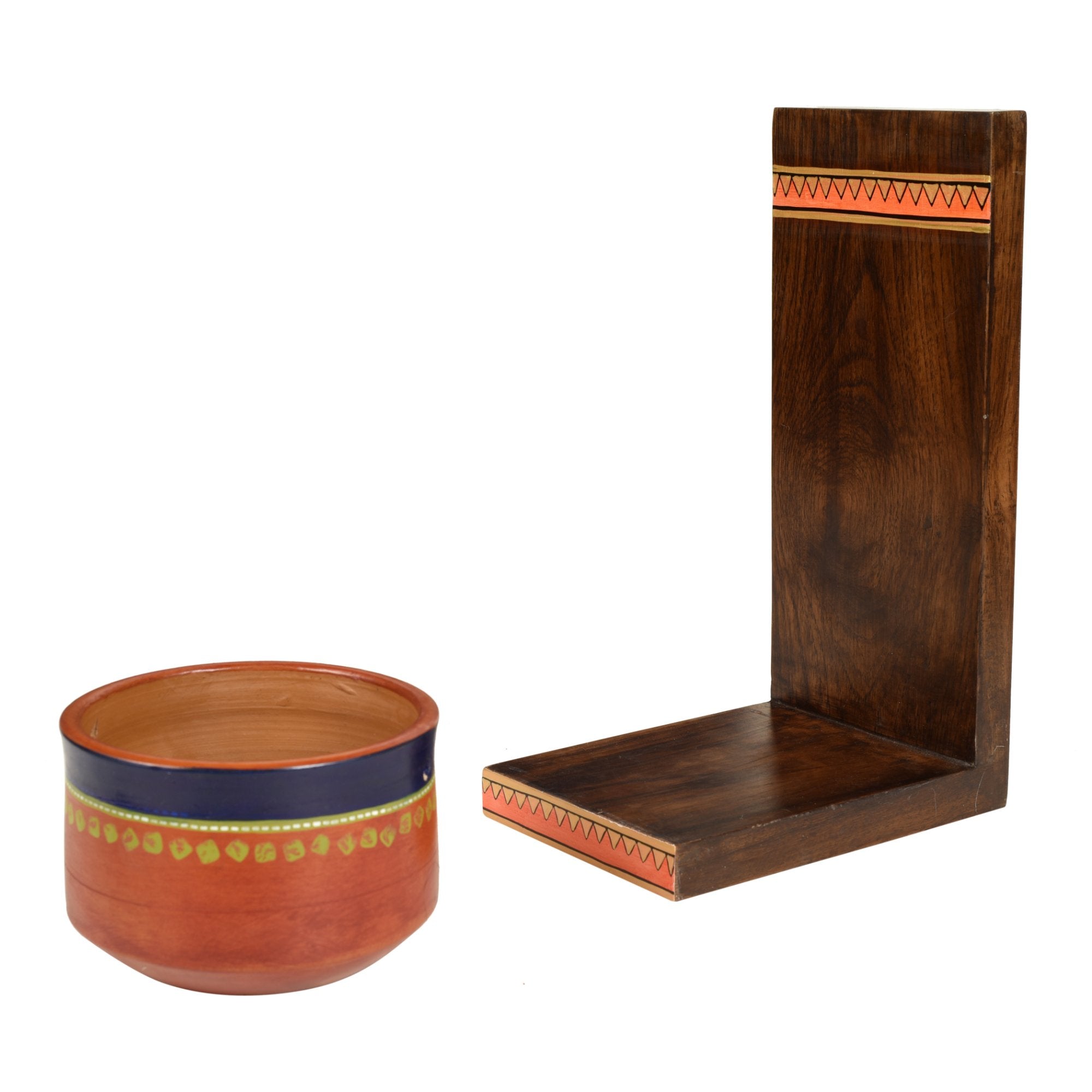 Asmi Earthen Planter with Wall Decor Shelf (5x7x11)