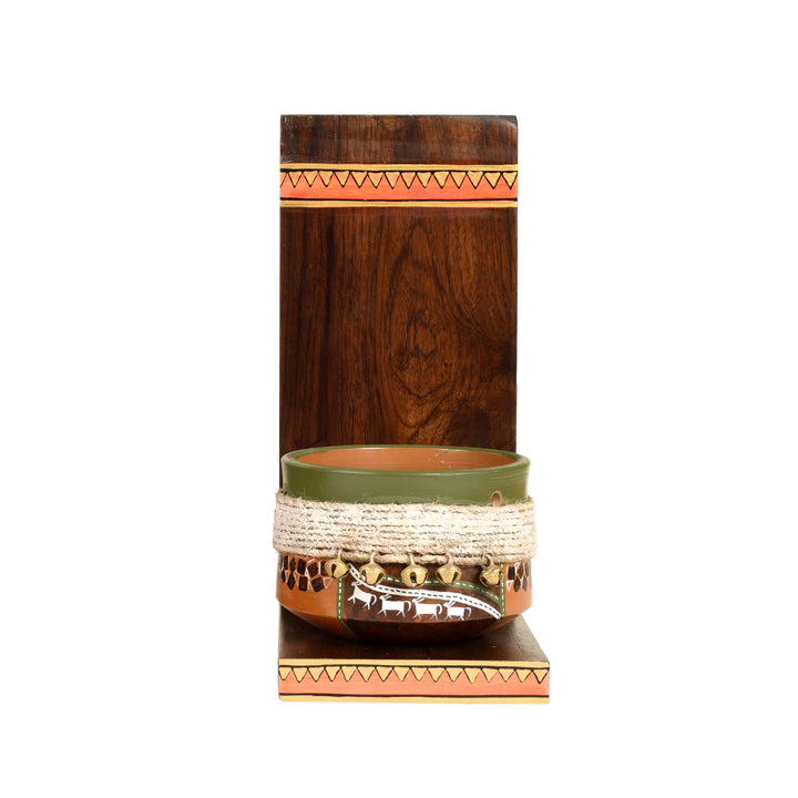 Asmi Earthen Planter with Wall Decor Shelf (5x7x11)