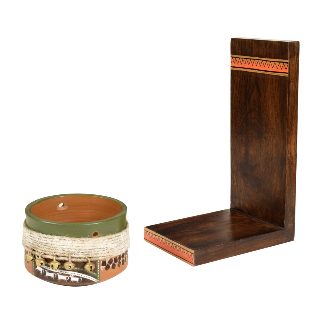 Asmi Earthen Planter with Wall Decor Shelf (5x7x11)