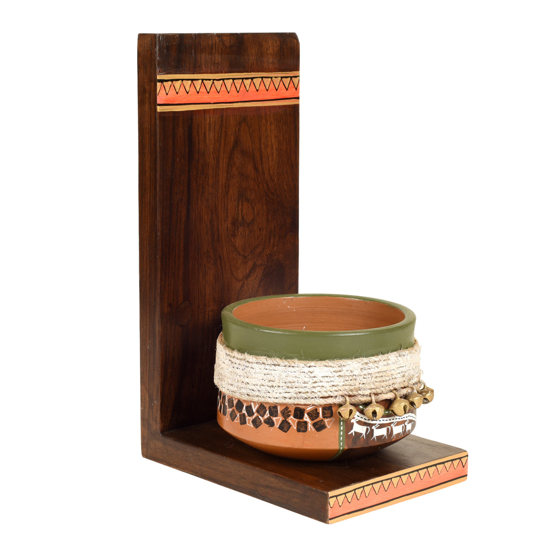 Asmi Earthen Planter with Wall Decor Shelf (5x7x11)