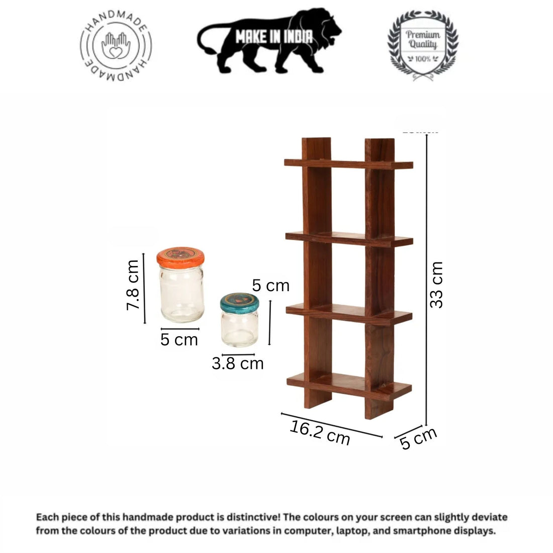 Wall Decor Ladder & 4 Spice Jars (13x2x6)