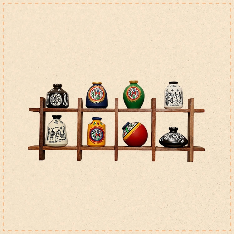 Wall Decor Ladder with 8 pots