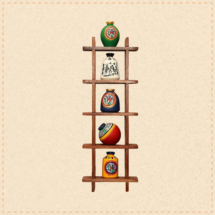 Wall Decor Ladder with 5 pots
