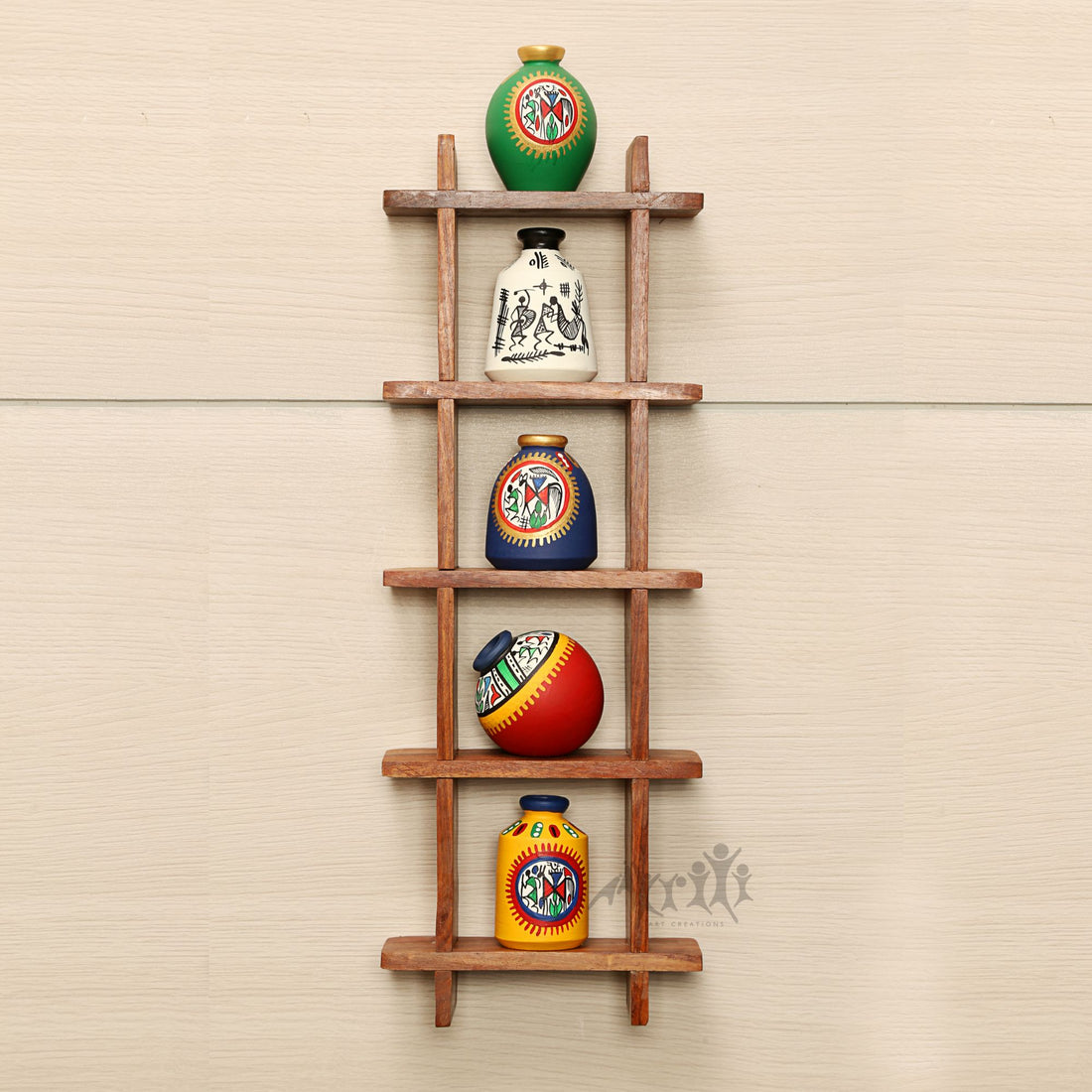 Wall Decor Ladder with 5 pots