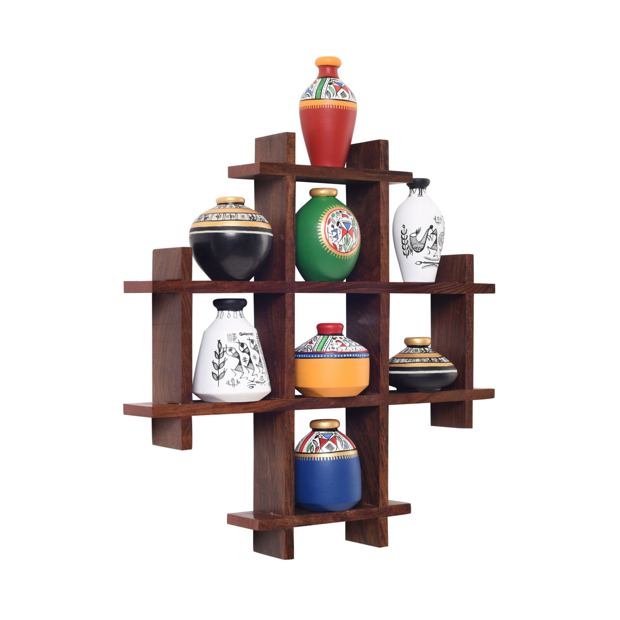 Rainbow Bliss Wall Ladder with Multicolor Pots S08