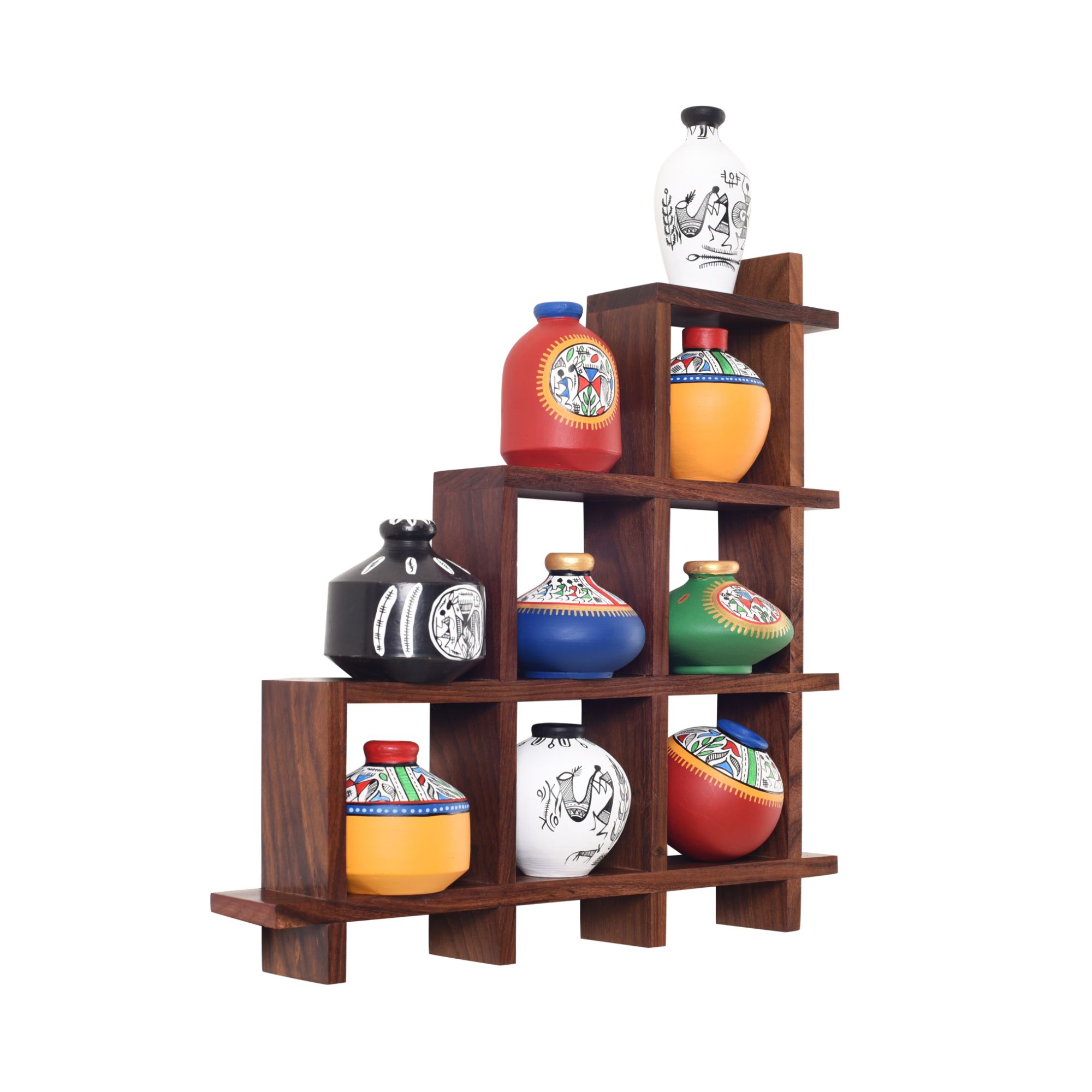 Rainbow Bliss Wall Ladder with Multicolor Pots S09