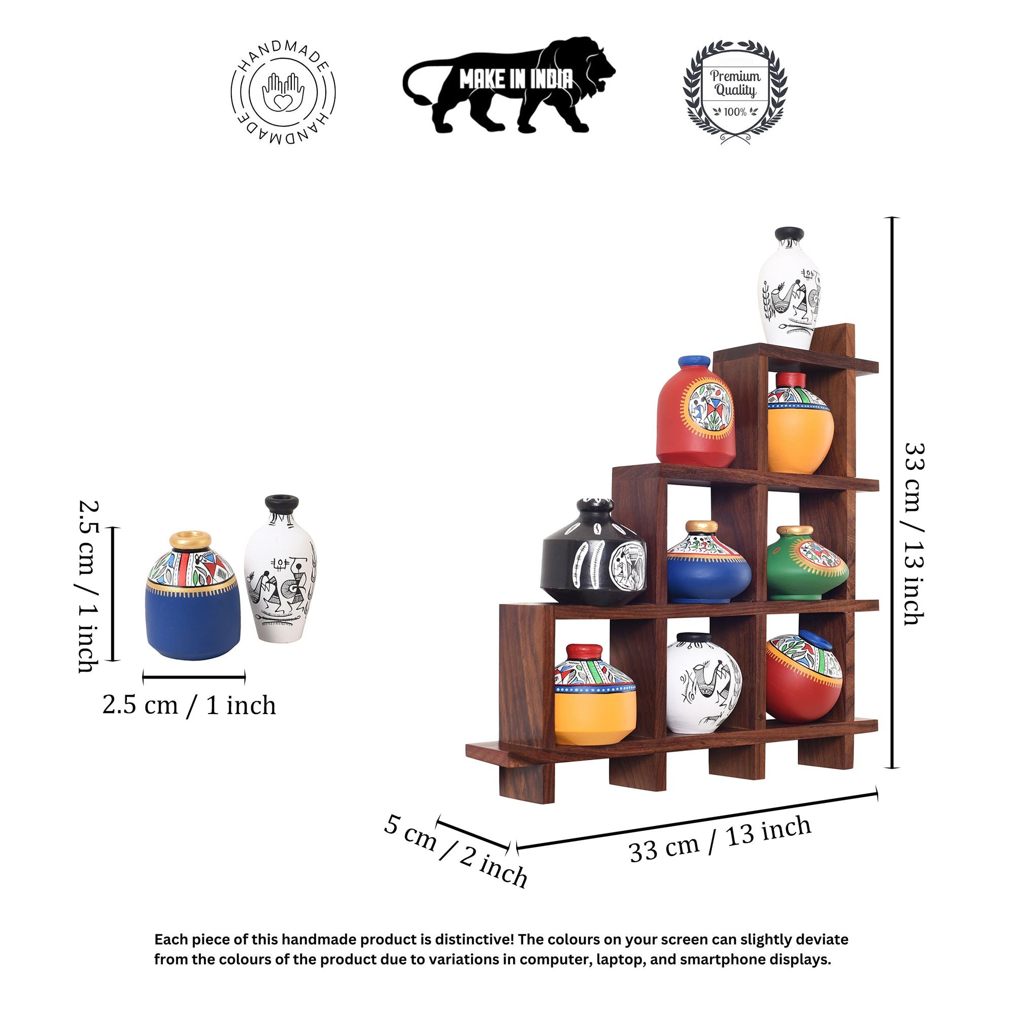 Rainbow Bliss Wall Ladder with Multicolor Pots S09