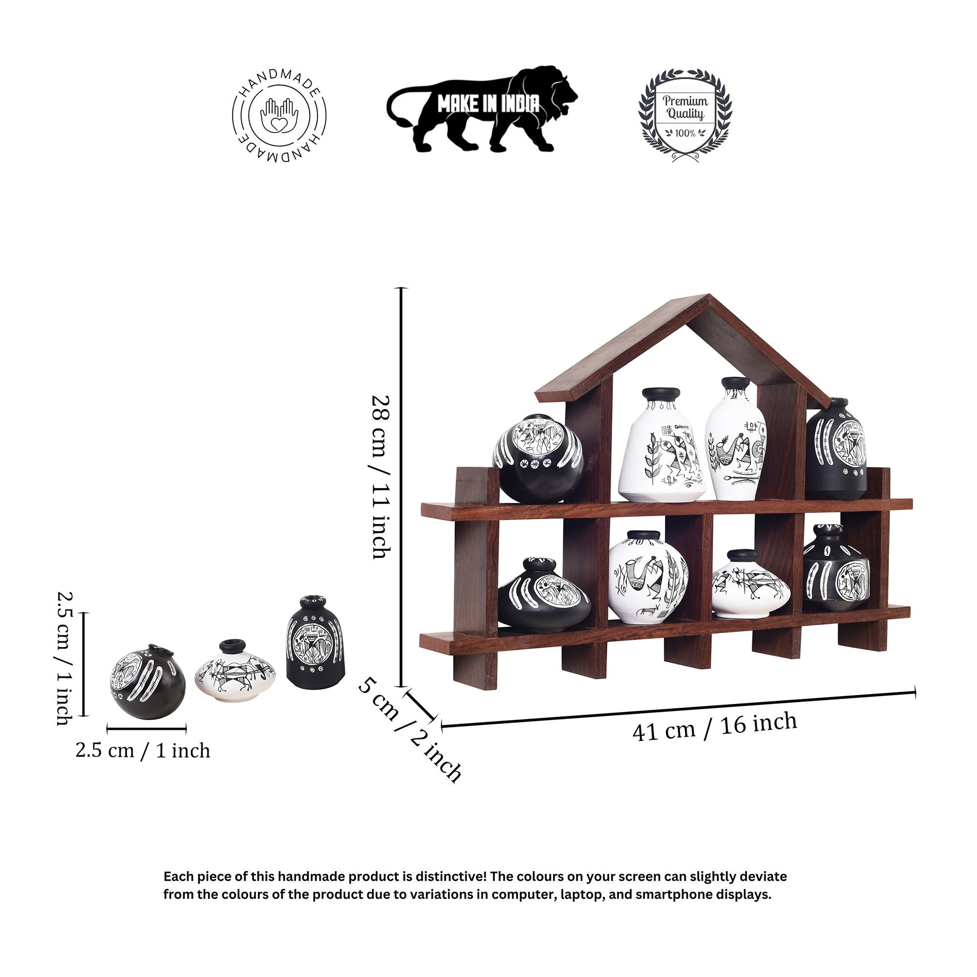 Monochrome Elegance Hut Wall Ladder with Black & White Pots S08