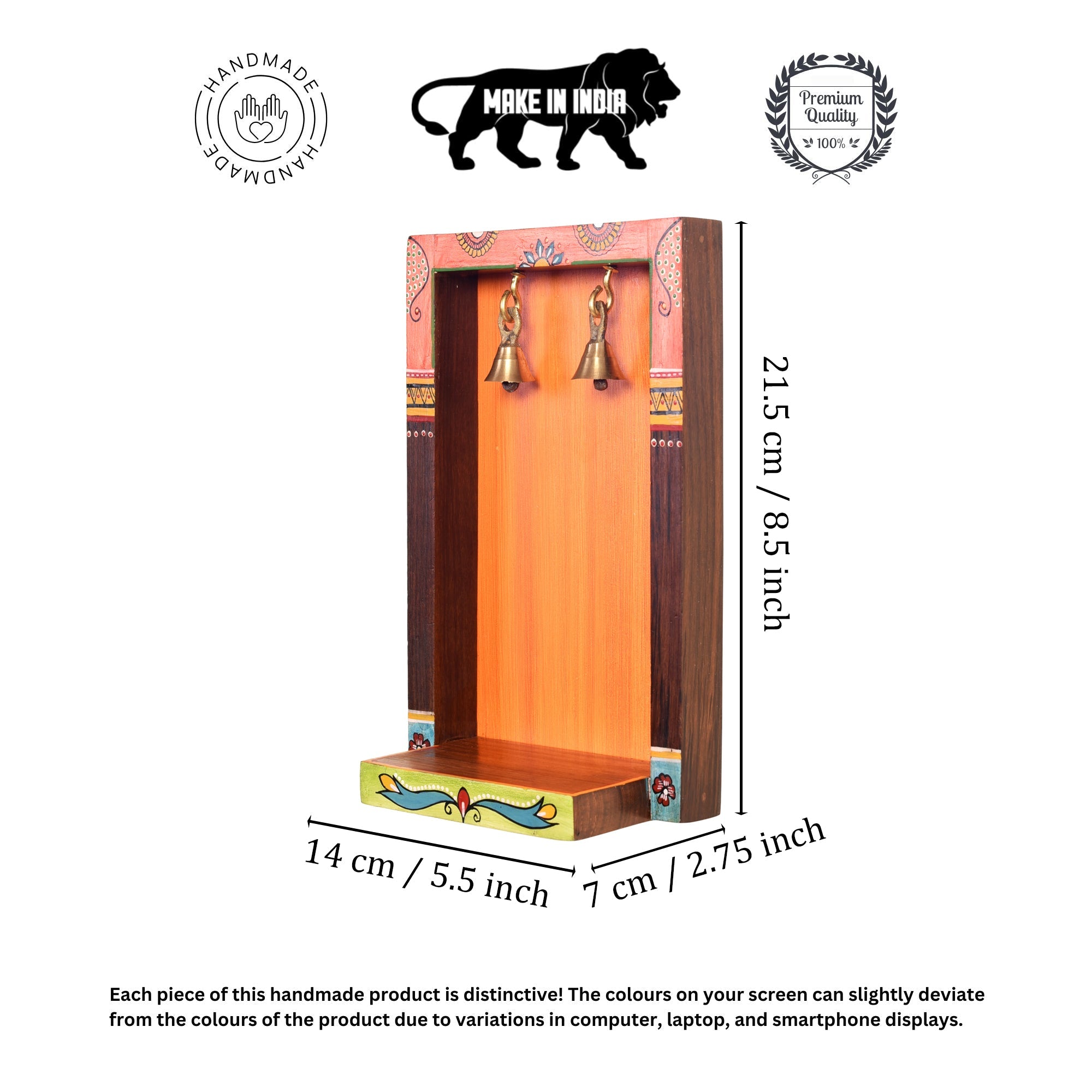 Traditional Motif Wooden Bell Wall Décor Frame