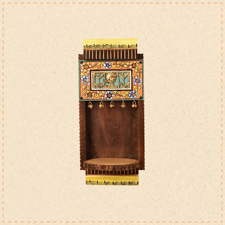 Fusion Artistry Hand-Painted Wall Shelf