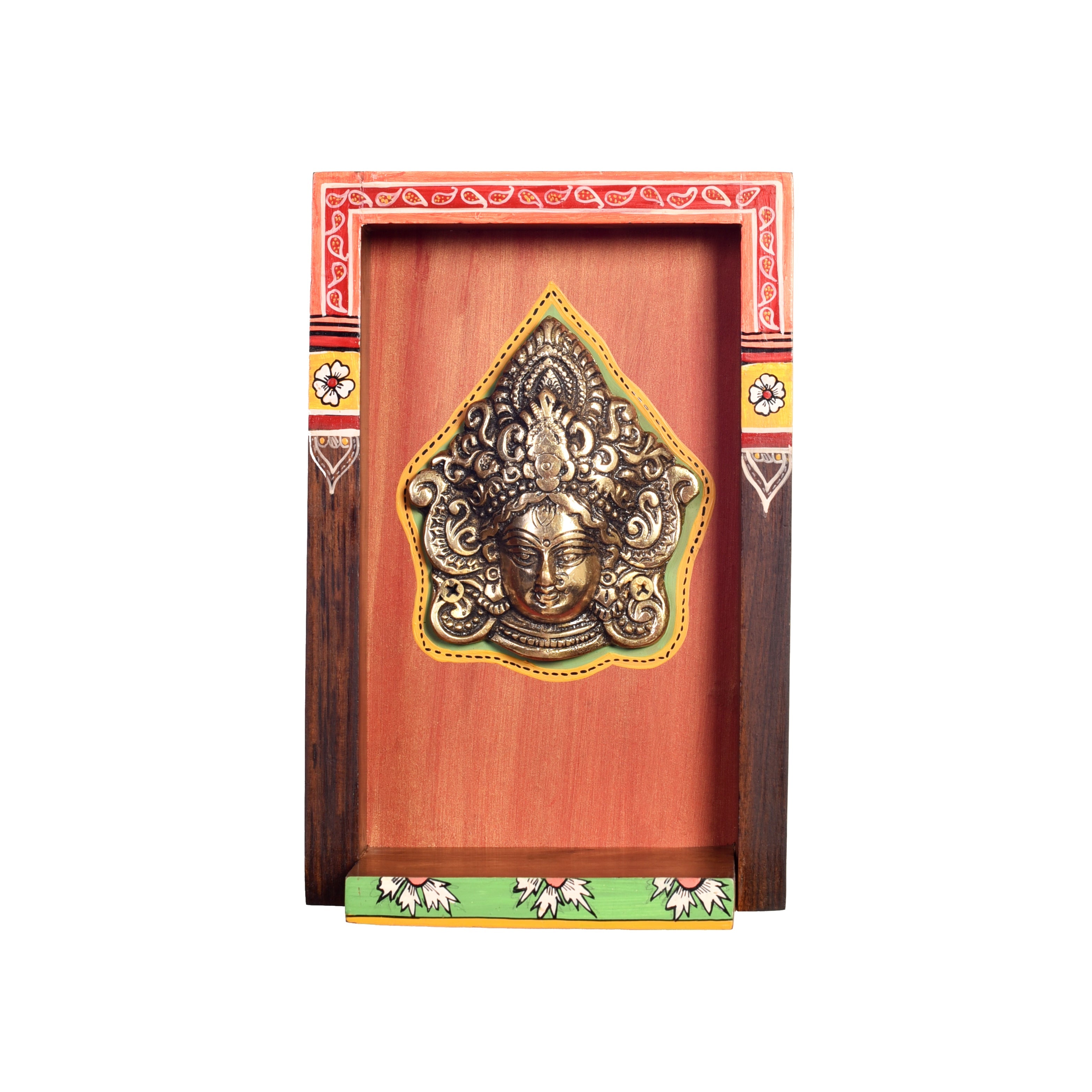 Deva Wall décor frame with beautiful Brass Sculpture of Vishnu Dev