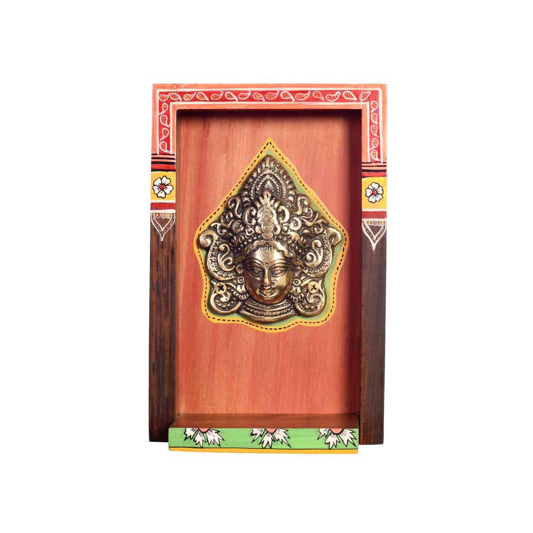 Deva Wall décor frame with beautiful Brass Sculpture of Vishnu Dev