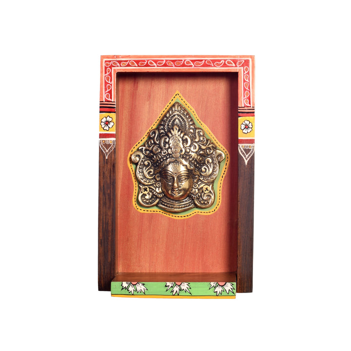 Deva Wall décor frame with beautiful Brass Sculpture of Vishnu Dev