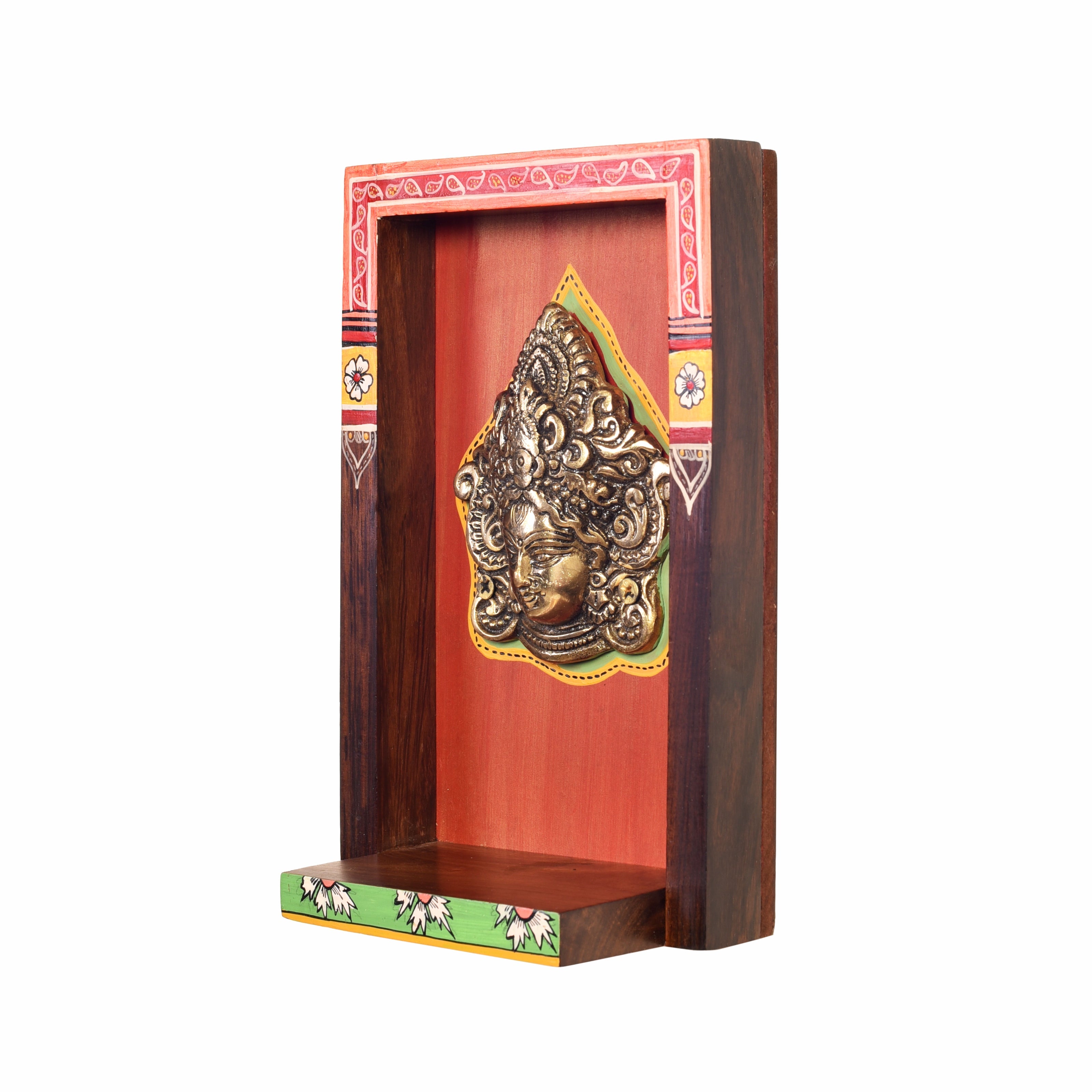 Deva Wall décor frame with beautiful Brass Sculpture of Vishnu Dev