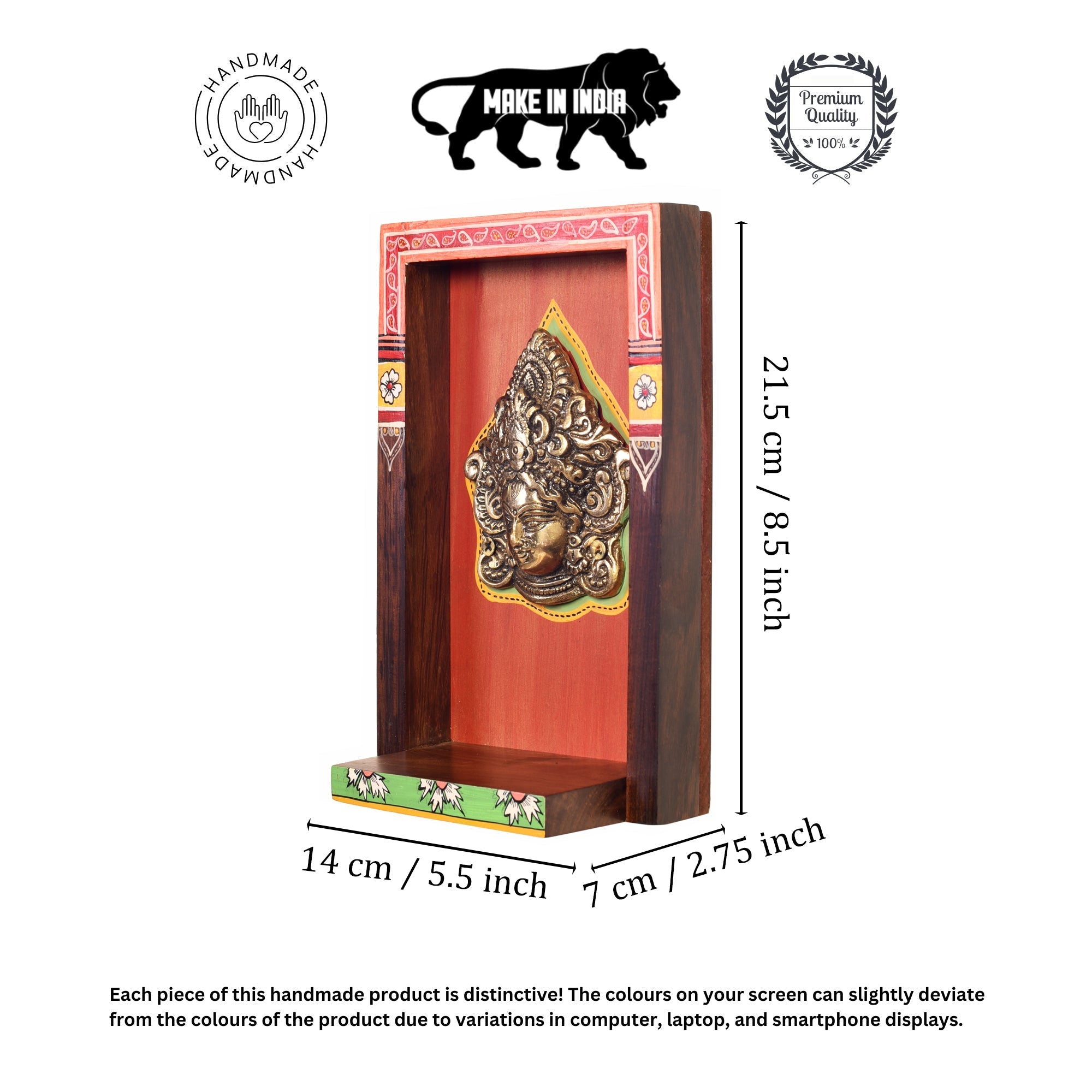 Deva Wall décor frame with beautiful Brass Sculpture of Vishnu Dev