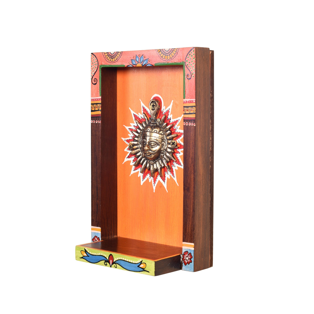 Divya Wall décor frame with beautiful Brass Sculpture of Surya Dev