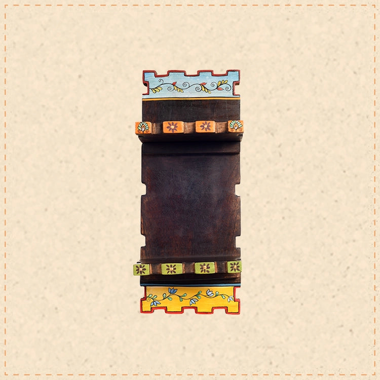 Hand-Painted Wooden Wall Magazine Holder Decorative Storage Organizer
