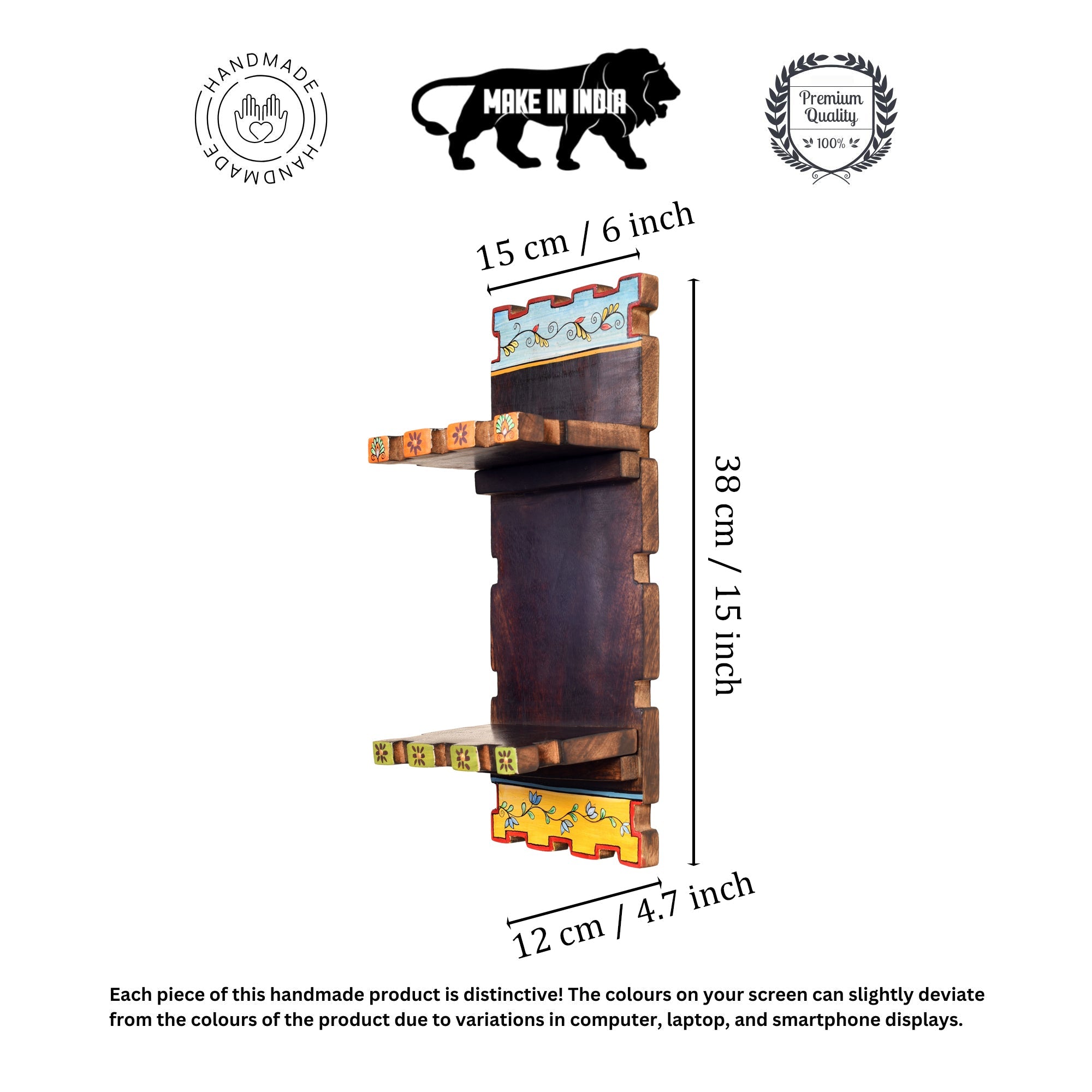 Hand-Painted Wooden Wall Magazine Holder Decorative Storage Organizer