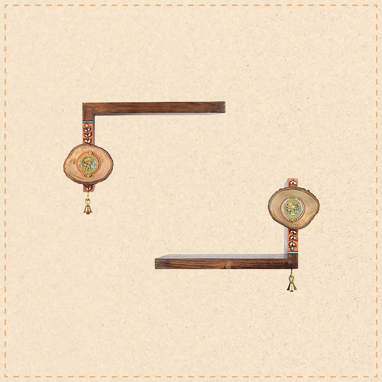The tribal Angle Wall Display Shelf Set of 2