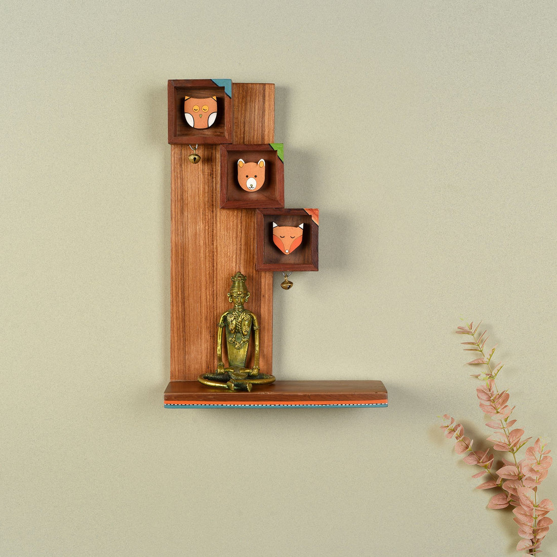 Animals Handcrafted Hanging Wall Dislay Shelf