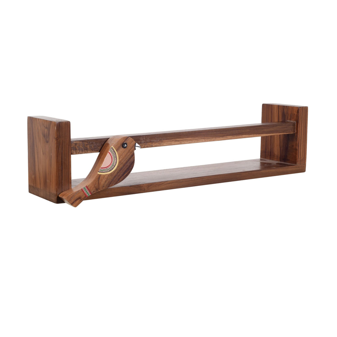 Floating teak wall shelf for powder room SET OF 2 (18.5x3.2x4.1)