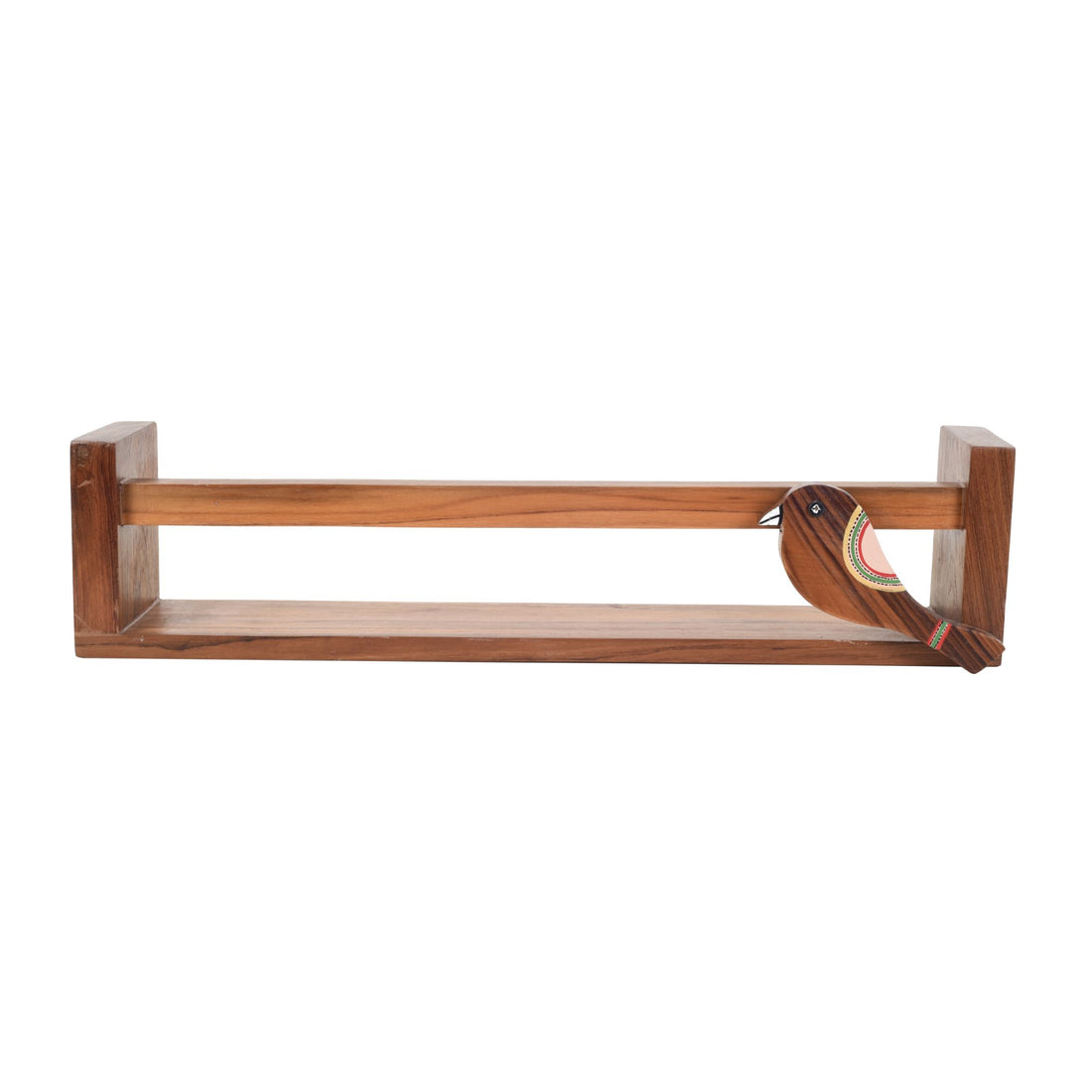 Floating teak wall shelf for powder room SET OF 2 (18.5x3.2x4.1)