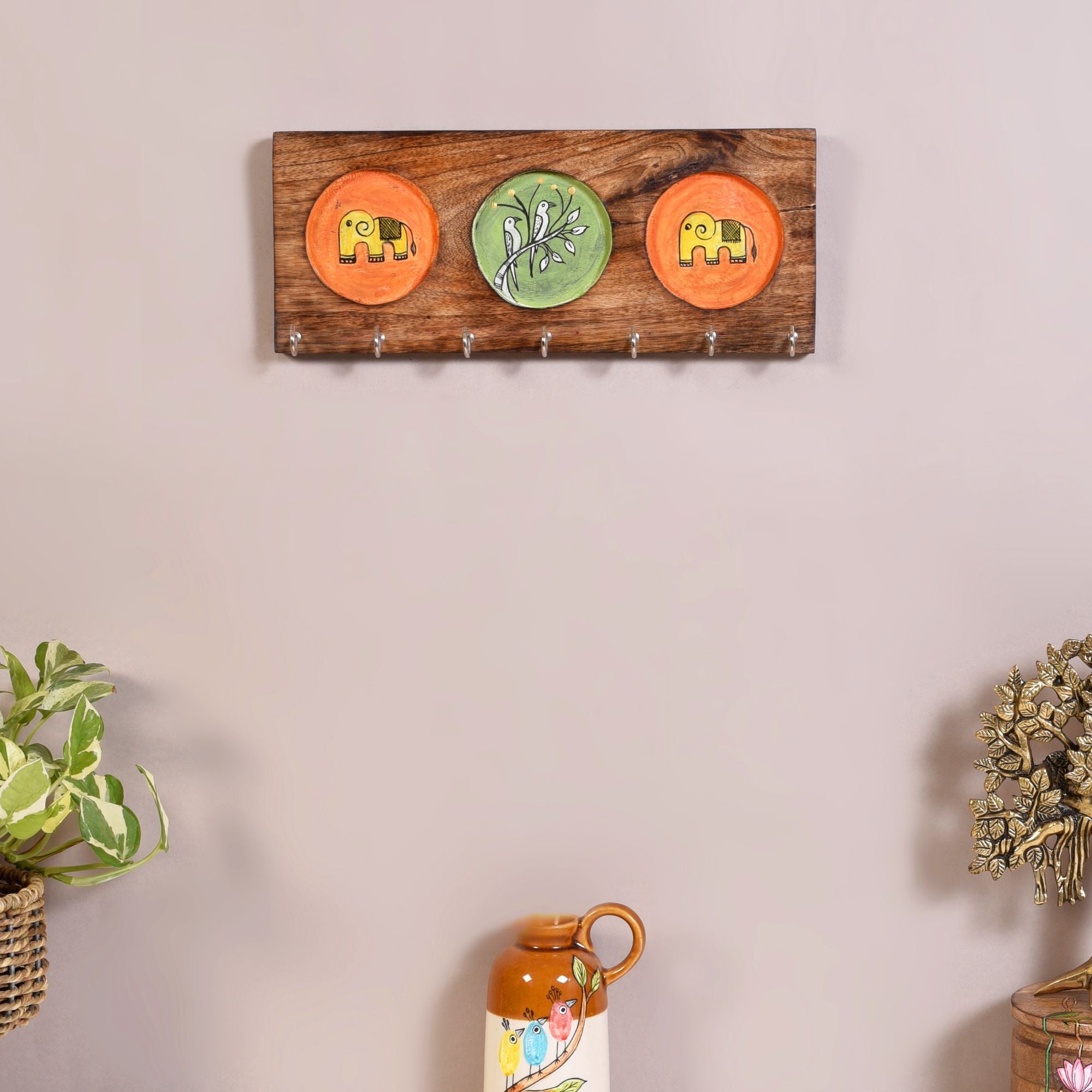 Gaja Elephant & Tree Key Holder