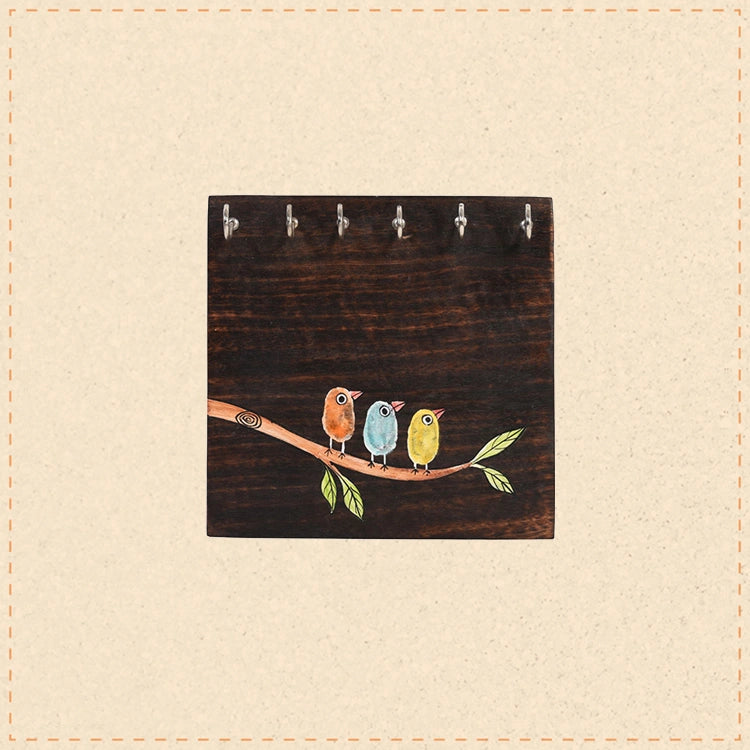 Teen Chidiya Birds-on-Branch Key Holder