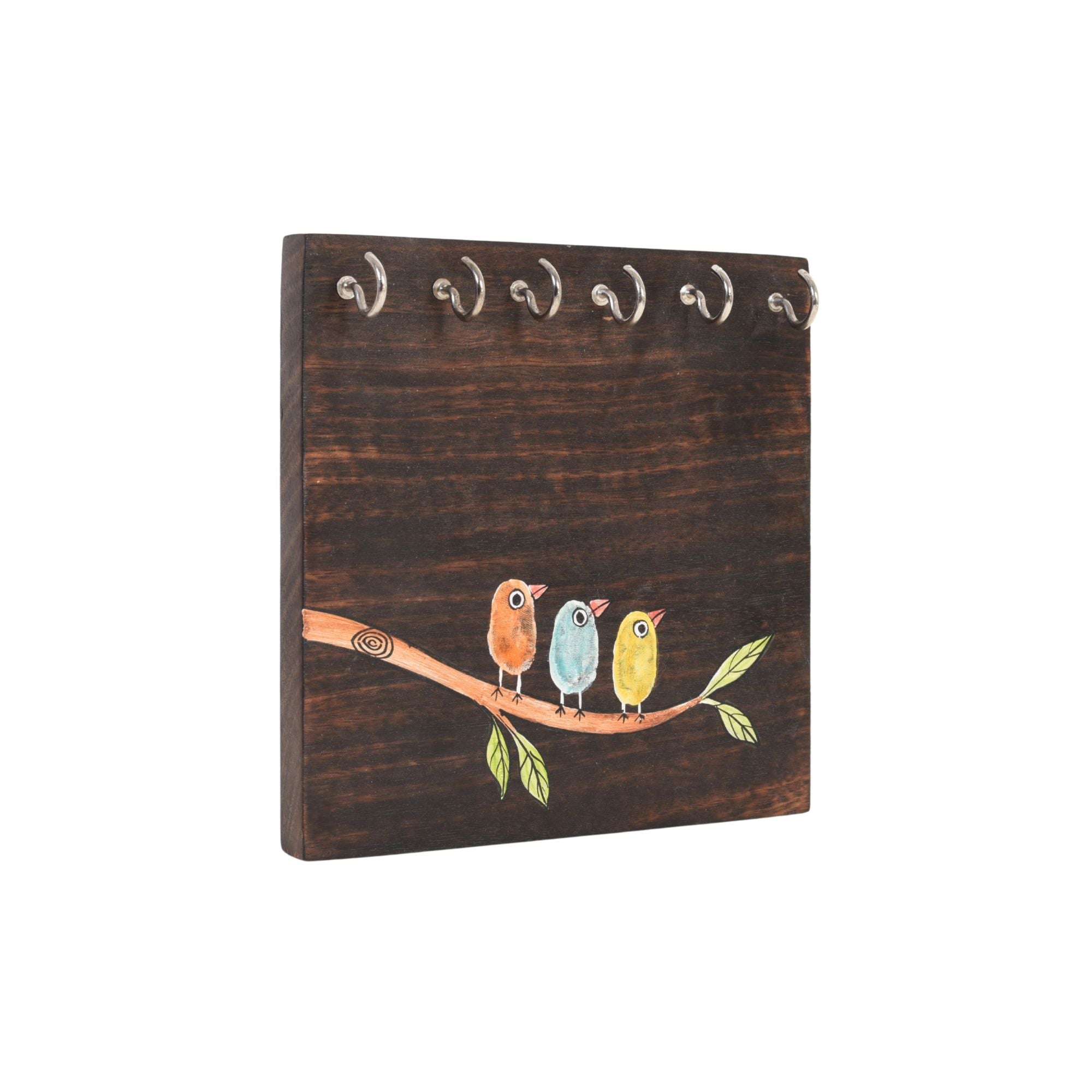 Teen Chidiya Birds-on-Branch Key Holder