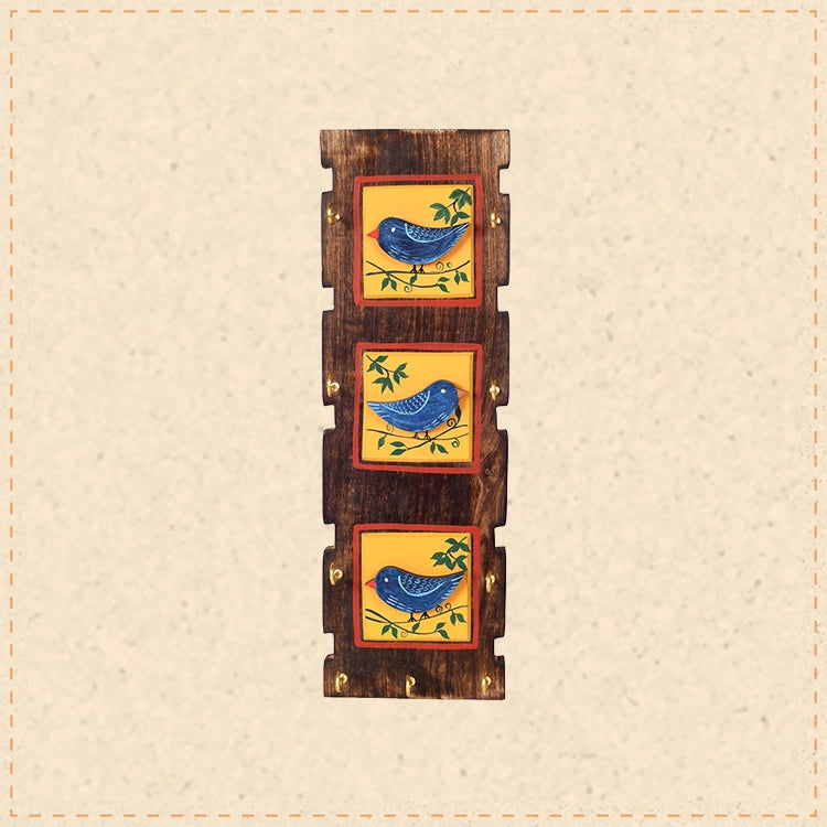 Love Birds Key Holder with 9 Key Hangers (5x.5x15)