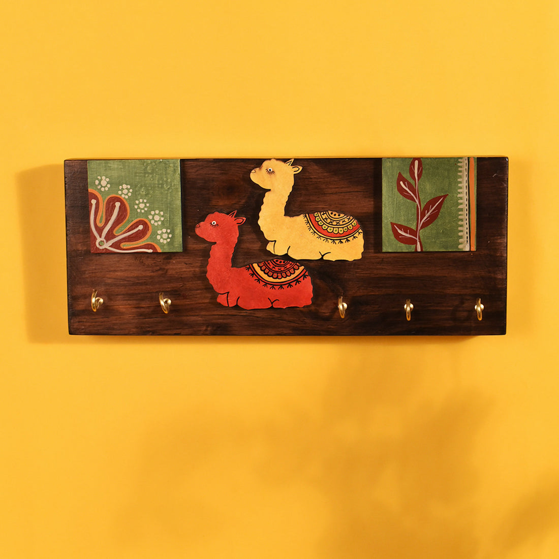 Key Holder Handcrafted Tribal Art Alpaca Theme 5 Keys (12x2x4.7)