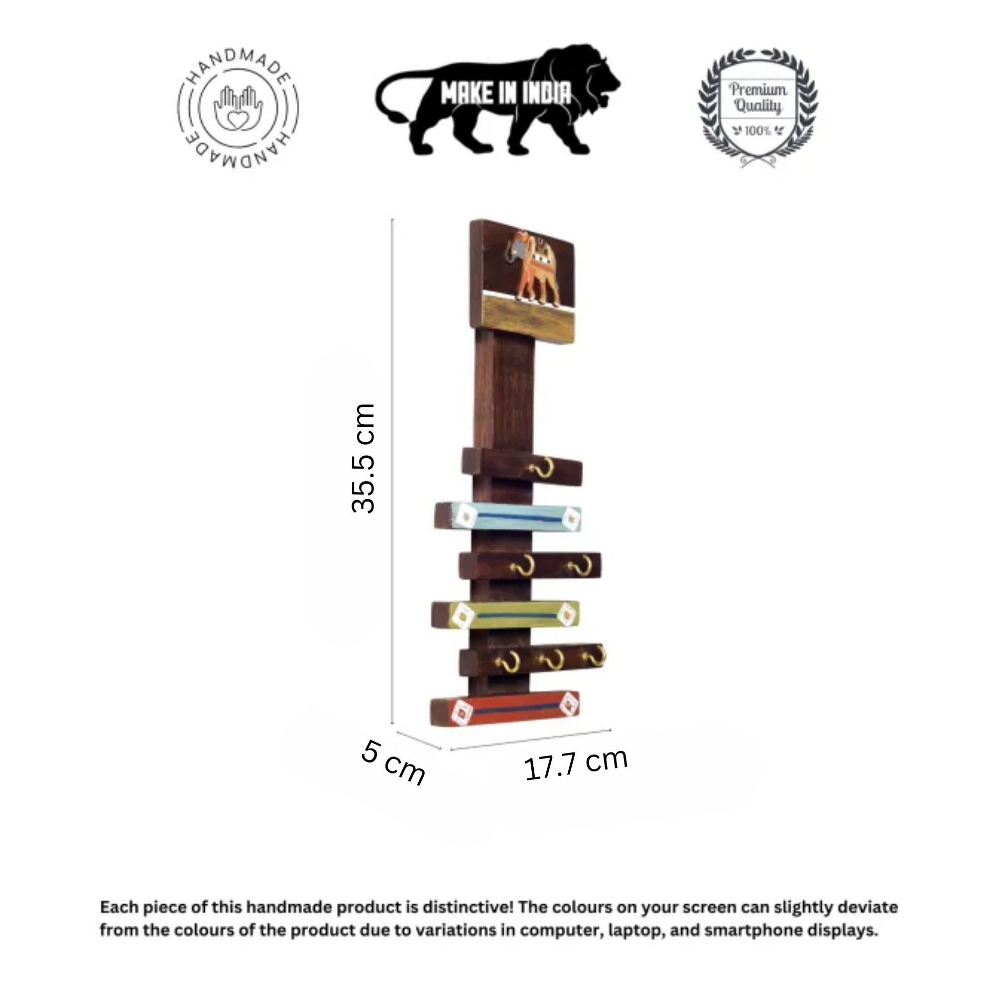 Happy elephants stripped key hangers (14x7x2)