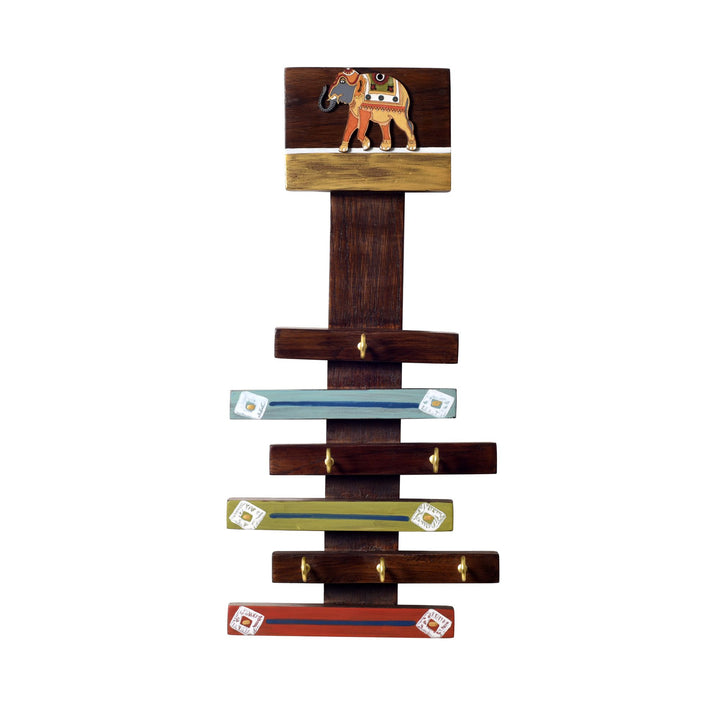 Happy elephants stripped key hangers (14x7x2)