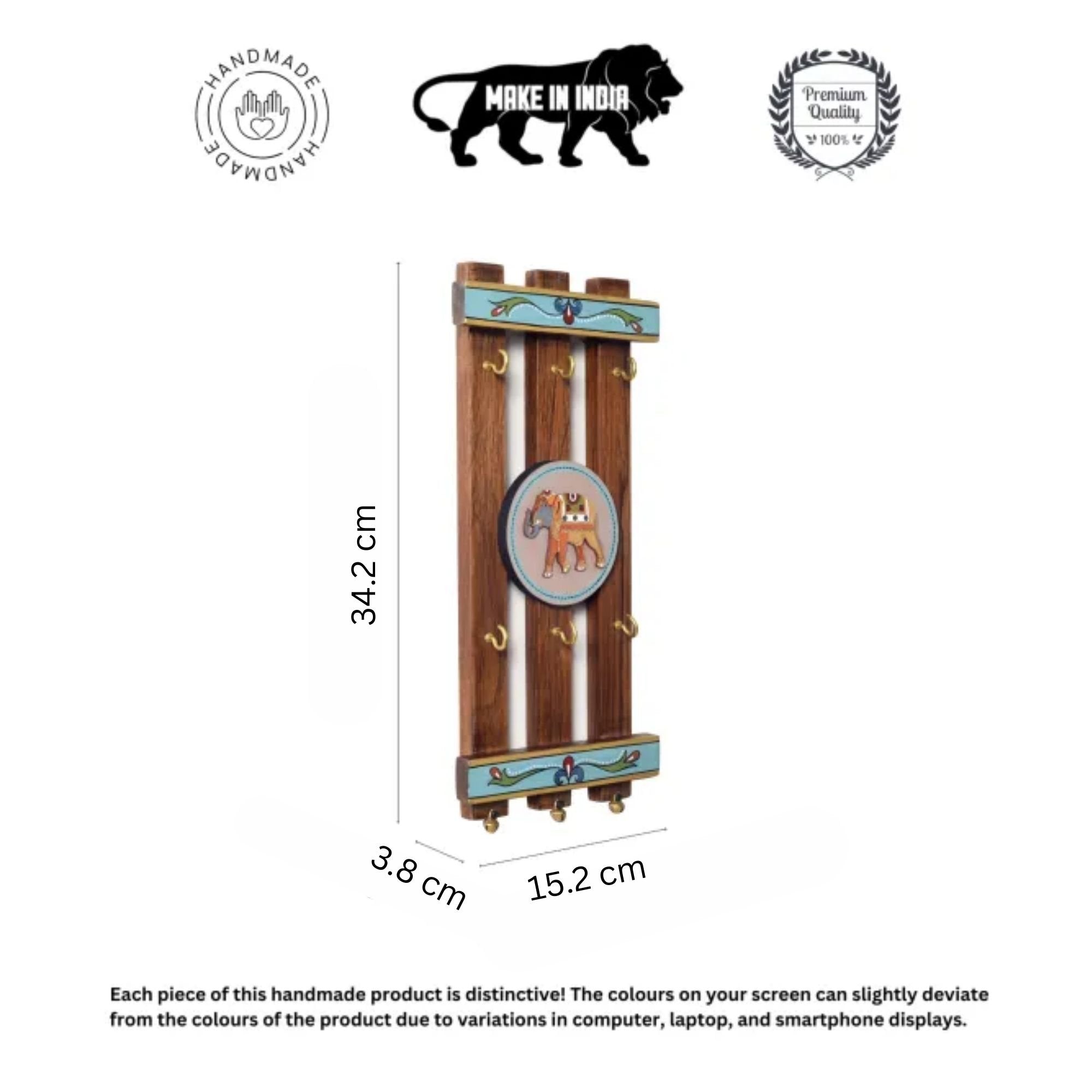 Happy elephants stripped key hangers (13.5x6x1.5)