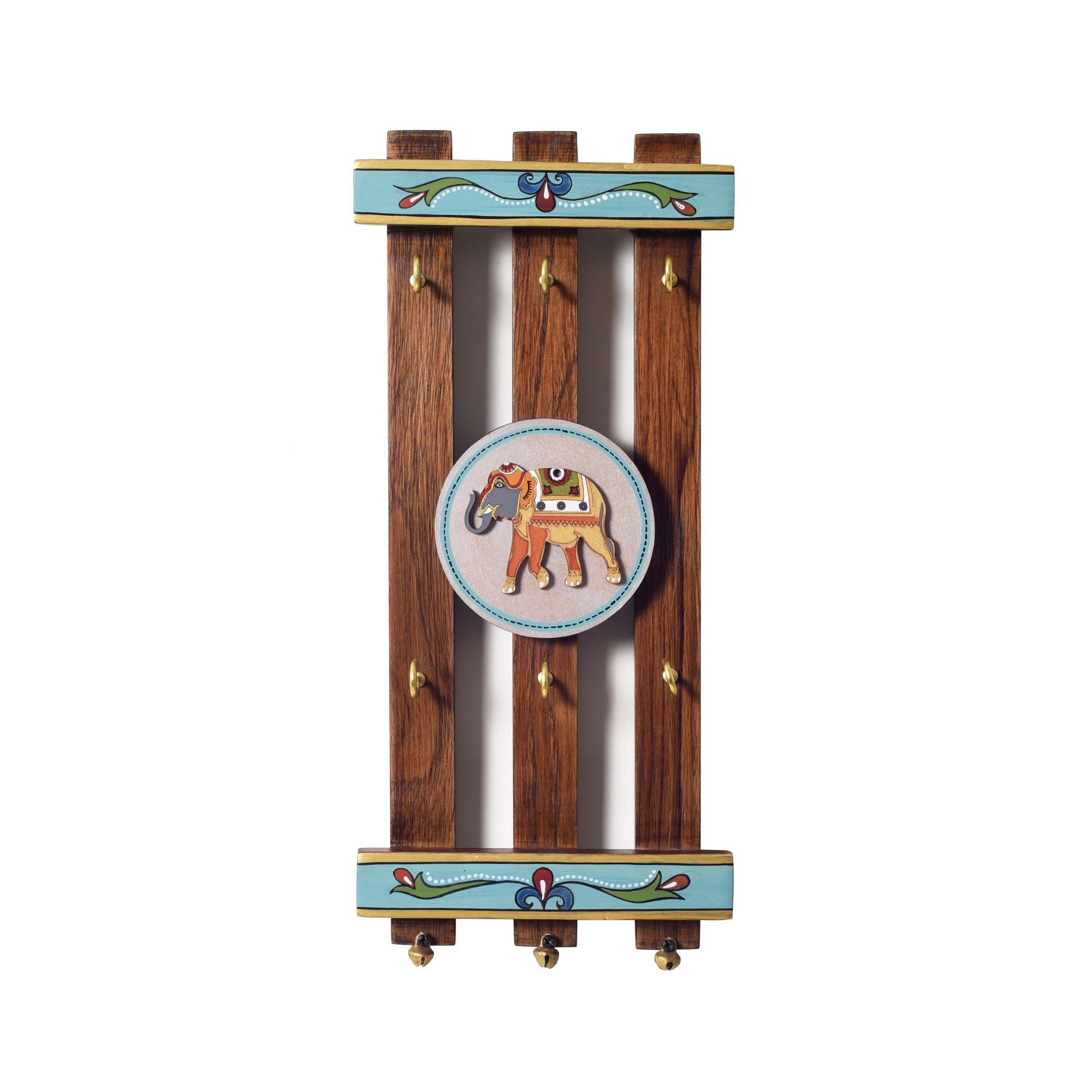 Happy elephants stripped key hangers (13.5x6x1.5)