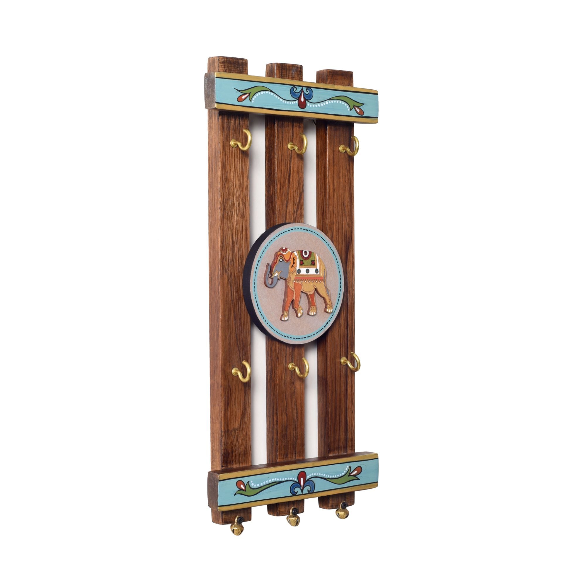 Happy elephants stripped key hangers (13.5x6x1.5)