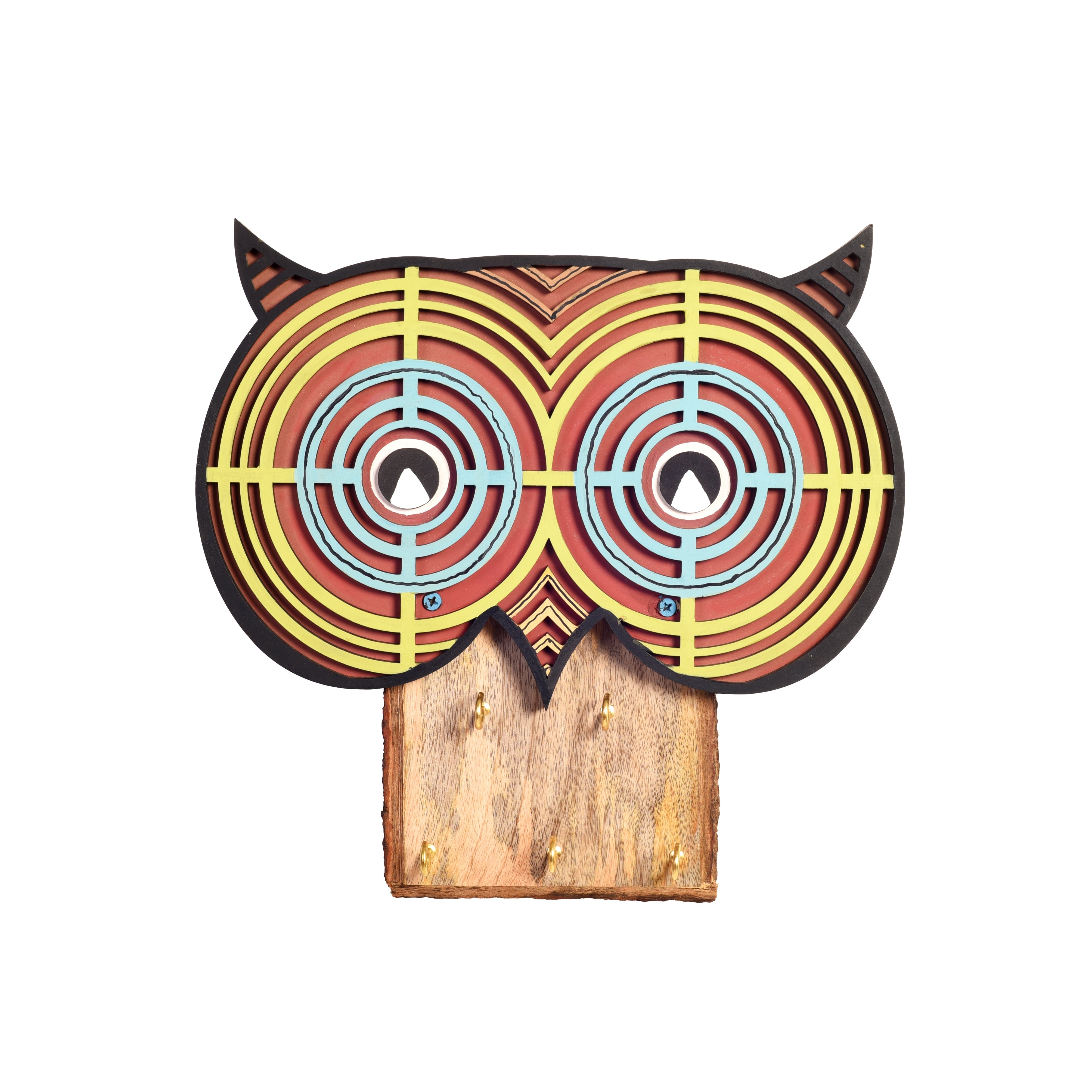 O-La-La Key hanger with owl mask and beautiful art work