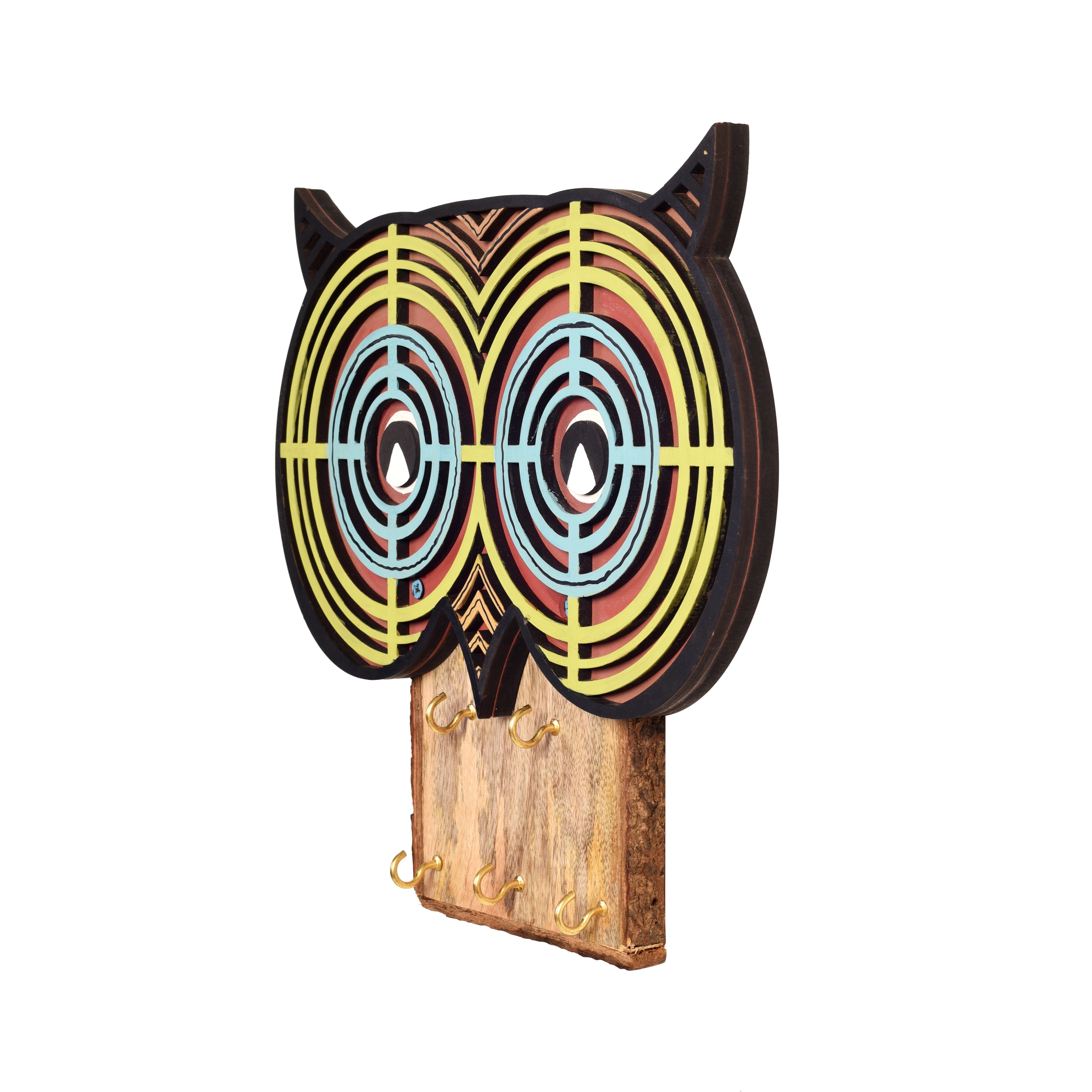 O-La-La Key hanger with owl mask and beautiful art work